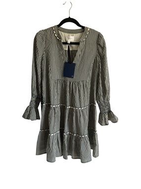 Pomander Place Navy Gingham Kenzo Mini NEW Dress, Size Small